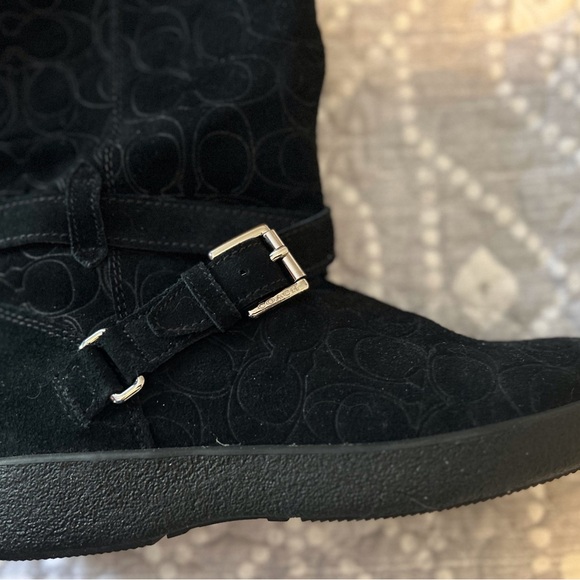 Coach Thelma Signature Monogram Embossed Suede Boots - Picture 2 of 14